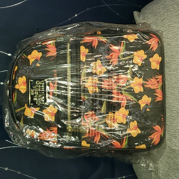 Black Panther Loungefly Mini Floral Backpack - Picture 3 of 3